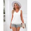 imageZeagoo Womens Summer Tank Tops V Neck Sleeveless Tops Casual Loose Fit Solid Floral Tanks Cute Basic Banded Cami ShirtsAwhite