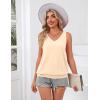 imageZeagoo Womens Summer Tank Tops V Neck Sleeveless Tops Casual Loose Fit Solid Floral Tanks Cute Basic Banded Cami ShirtsBeige