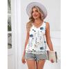 imageZeagoo Womens Summer Tank Tops V Neck Sleeveless Tops Casual Loose Fit Solid Floral Tanks Cute Basic Banded Cami ShirtsBf112