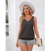 imageZeagoo Womens Summer Tank Tops V Neck Sleeveless Tops Casual Loose Fit Solid Floral Tanks Cute Basic Banded Cami ShirtsDark Gray