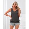 imageZeagoo Womens Summer Tank Tops V Neck Sleeveless Tops Casual Loose Fit Solid Floral Tanks Cute Basic Banded Cami ShirtsDark Gray