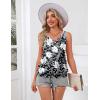 imageZeagoo Womens Summer Tank Tops V Neck Sleeveless Tops Casual Loose Fit Solid Floral Tanks Cute Basic Banded Cami ShirtsDh46
