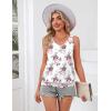 imageZeagoo Womens Summer Tank Tops V Neck Sleeveless Tops Casual Loose Fit Solid Floral Tanks Cute Basic Banded Cami ShirtsDh47