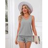 imageZeagoo Womens Summer Tank Tops V Neck Sleeveless Tops Casual Loose Fit Solid Floral Tanks Cute Basic Banded Cami ShirtsGray
