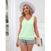 imageZeagoo Womens Summer Tank Tops V Neck Sleeveless Tops Casual Loose Fit Solid Floral Tanks Cute Basic Banded Cami ShirtsGreen