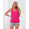 imageZeagoo Womens Summer Tank Tops V Neck Sleeveless Tops Casual Loose Fit Solid Floral Tanks Cute Basic Banded Cami ShirtsRose Red