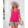 imageZeagoo Womens Summer Tank Tops V Neck Sleeveless Tops Casual Loose Fit Solid Floral Tanks Cute Basic Banded Cami ShirtsRose Red