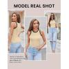 imageZeagoo Womens Tank Top Racerback Crowl Neck Casual Basic Ribbed Knit Fitted Sleeveless Shirts SXXLBeige