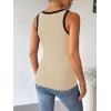 imageZeagoo Womens Tank Top Racerback Crowl Neck Casual Basic Ribbed Knit Fitted Sleeveless Shirts SXXLBeige Black White