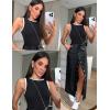 imageZeagoo Womens Tank Top Racerback Crowl Neck Casual Basic Ribbed Knit Fitted Sleeveless Shirts SXXLBlack