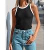 imageZeagoo Womens Tank Top Racerback Crowl Neck Casual Basic Ribbed Knit Fitted Sleeveless Shirts SXXLBlack