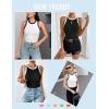 imageZeagoo Womens Tank Top Racerback Crowl Neck Casual Basic Ribbed Knit Fitted Sleeveless Shirts SXXLBlack White White Black