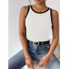 imageZeagoo Womens Tank Top Racerback Crowl Neck Casual Basic Ribbed Knit Fitted Sleeveless Shirts SXXLBlack Whitegreen