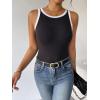 imageZeagoo Womens Tank Top Racerback Crowl Neck Casual Basic Ribbed Knit Fitted Sleeveless Shirts SXXLBlackwhite Black