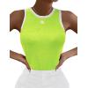 imageZeagoo Womens Tank Top Racerback Crowl Neck Casual Basic Ribbed Knit Fitted Sleeveless Shirts SXXLLemon Green
