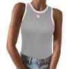 imageZeagoo Womens Tank Top Racerback Crowl Neck Casual Basic Ribbed Knit Fitted Sleeveless Shirts SXXLLight Gray