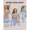 imageZeagoo Womens Tank Top Racerback Crowl Neck Casual Basic Ribbed Knit Fitted Sleeveless Shirts SXXLLight Gray