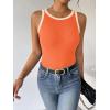 imageZeagoo Womens Tank Top Racerback Crowl Neck Casual Basic Ribbed Knit Fitted Sleeveless Shirts SXXLOrangebeige