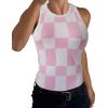 imageZeagoo Womens Tank Top Racerback Crowl Neck Casual Basic Ribbed Knit Fitted Sleeveless Shirts SXXLPlaida