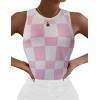 imageZeagoo Womens Tank Top Racerback Crowl Neck Casual Basic Ribbed Knit Fitted Sleeveless Shirts SXXLPlaida