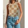 imageZeagoo Womens Tank Top Racerback Crowl Neck Casual Basic Ribbed Knit Fitted Sleeveless Shirts SXXLPlaidb