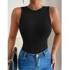 imageZeagoo Womens Tank Top Racerback Crowl Neck Casual Basic Ribbed Knit Fitted Sleeveless Shirts SXXLPure Black
