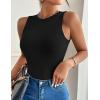imageZeagoo Womens Tank Top Racerback Crowl Neck Casual Basic Ribbed Knit Fitted Sleeveless Shirts SXXLPure Black