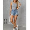 imageZeagoo Womens Tank Top Racerback Crowl Neck Casual Basic Ribbed Knit Fitted Sleeveless Shirts SXXLPure Gray