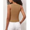 imageZeagoo Womens Tank Top Racerback Crowl Neck Casual Basic Ribbed Knit Fitted Sleeveless Shirts SXXLPure Khaki