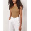 imageZeagoo Womens Tank Top Racerback Crowl Neck Casual Basic Ribbed Knit Fitted Sleeveless Shirts SXXLPure Khaki