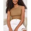imageZeagoo Womens Tank Top Racerback Crowl Neck Casual Basic Ribbed Knit Fitted Sleeveless Shirts SXXLPure Khaki
