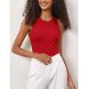 imageZeagoo Womens Tank Top Racerback Crowl Neck Casual Basic Ribbed Knit Fitted Sleeveless Shirts SXXLPure Red