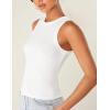 imageZeagoo Womens Tank Top Racerback Crowl Neck Casual Basic Ribbed Knit Fitted Sleeveless Shirts SXXLPure White