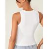 imageZeagoo Womens Tank Top Racerback Crowl Neck Casual Basic Ribbed Knit Fitted Sleeveless Shirts SXXLPure White