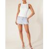 imageZeagoo Womens Tank Top Racerback Crowl Neck Casual Basic Ribbed Knit Fitted Sleeveless Shirts SXXLPure White