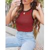 imageZeagoo Womens Tank Top Racerback Crowl Neck Casual Basic Ribbed Knit Fitted Sleeveless Shirts SXXLRed
