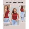 imageZeagoo Womens Tank Top Racerback Crowl Neck Casual Basic Ribbed Knit Fitted Sleeveless Shirts SXXLRed