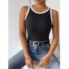 imageZeagoo Womens Tank Top Racerback Crowl Neck Casual Basic Ribbed Knit Fitted Sleeveless Shirts SXXLRedwhite Black
