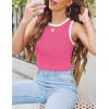 imageZeagoo Womens Tank Top Racerback Crowl Neck Casual Basic Ribbed Knit Fitted Sleeveless Shirts SXXLRose Red