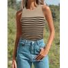 imageZeagoo Womens Tank Top Racerback Crowl Neck Casual Basic Ribbed Knit Fitted Sleeveless Shirts SXXLStripe