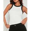 imageZeagoo Womens Tank Top Racerback Crowl Neck Casual Basic Ribbed Knit Fitted Sleeveless Shirts SXXLWhite