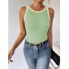imageZeagoo Womens Tank Top Racerback Crowl Neck Casual Basic Ribbed Knit Fitted Sleeveless Shirts SXXLWhite Blackgreen