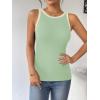 imageZeagoo Womens Tank Top Racerback Crowl Neck Casual Basic Ribbed Knit Fitted Sleeveless Shirts SXXLWhite Blackgreen