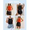 imageZeagoo Womens Tank Top Racerback Crowl Neck Casual Basic Ribbed Knit Fitted Sleeveless Shirts SXXLWhite Blackorange