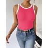 imageZeagoo Womens Tank Top Racerback Crowl Neck Casual Basic Ribbed Knit Fitted Sleeveless Shirts SXXLWhite Blackrose Red