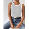imageZeagoo Womens Tank Top Racerback Crowl Neck Casual Basic Ribbed Knit Fitted Sleeveless Shirts SXXLWhite Blackwhite Grey