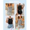 imageZeagoo Womens Tank Top Racerback Crowl Neck Casual Basic Ribbed Knit Fitted Sleeveless Shirts SXXLWhite Blackwhite Grey