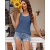 imageZeagoo Womens Tank Tops Flowy Loose Fit Scoop Neck Casual Summer Tops Curvy HemBlue