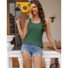 imageZeagoo Womens Tank Tops Flowy Loose Fit Scoop Neck Casual Summer Tops Curvy HemGreen