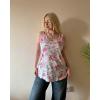 imageZeagoo Womens Tank Tops Flowy Loose Fit Scoop Neck Casual Summer Tops Curvy HemWhite Pink Floral